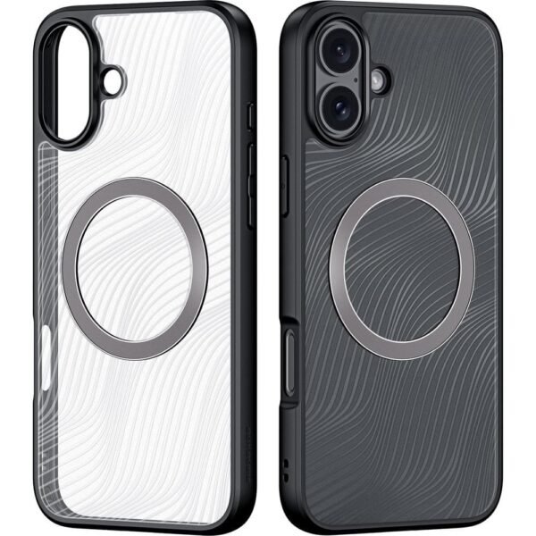 Iphone 15 Pro Telefono dėklas Dux Ducis Aimo Mag Series Premium Case, skaidrus/juodas