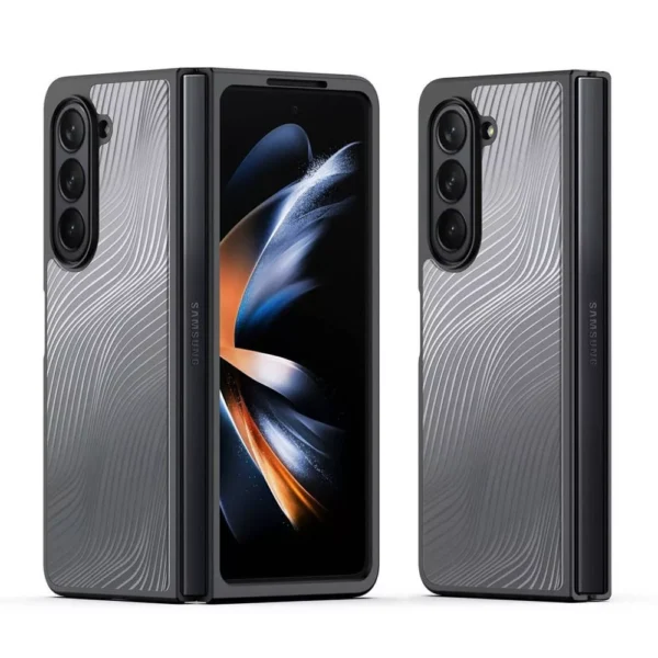 Samsung Galaxy Z Fold 5 5G Telefono dėklas Dux Ducis Aimo Series Premium Case Skaidrus/juodas