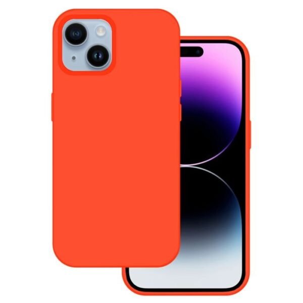 Iphone 15 Plus Telefono dėklas Tel Protect Silicone Premium Case Oranžinis