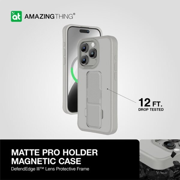 Iphone 15 Pro Max Telefono dėklas Amazing Thing Matte Pro Mag Case Pilkas - Image 3