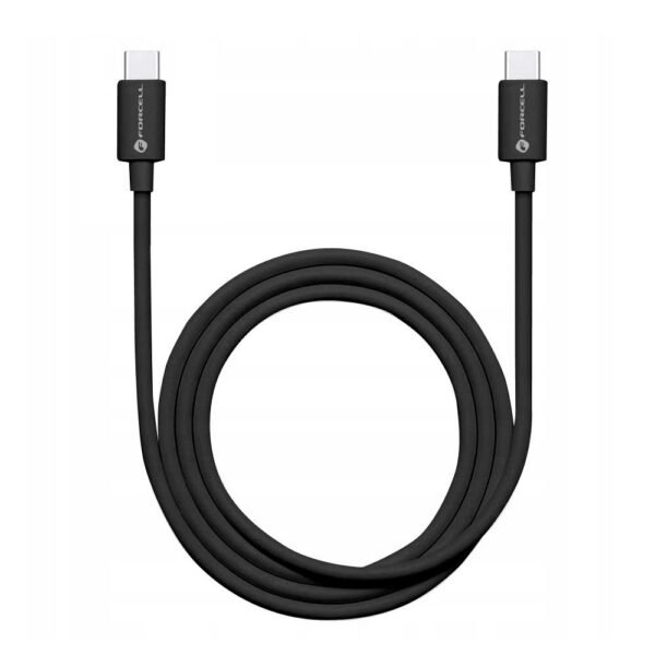 Pakrovimo laidas Forcell Type C - Type C, 1m, juodas