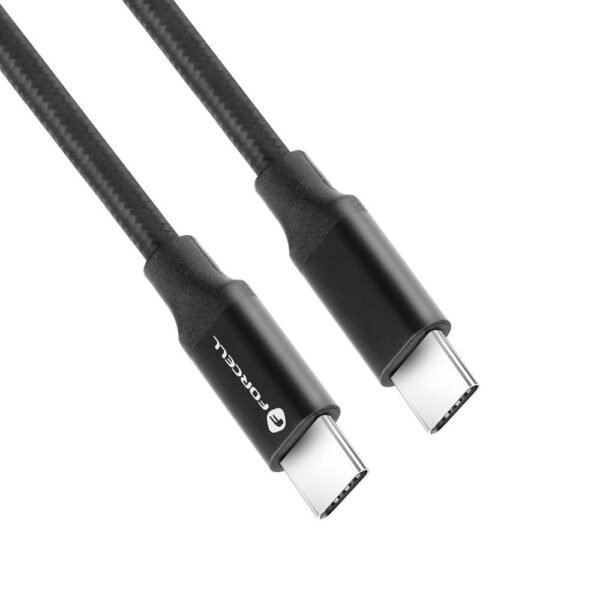 Pakrovimo laidas Forcell USB Type C - Type C QC4.0 5A/20V PD100W 1m, juodas - Image 4