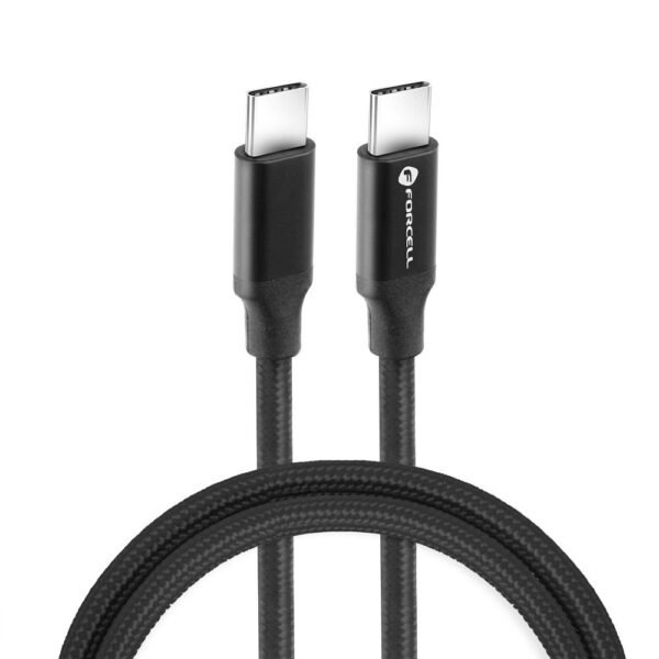 Pakrovimo laidas Forcell USB Type C - Type C QC4.0 5A/20V PD100W 1m, juodas - Image 5