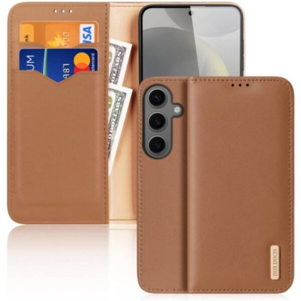 Samsung Galaxy S24 Ultra Telefono dėklas Dux Ducis Hivo Series Leather Case Rudas
