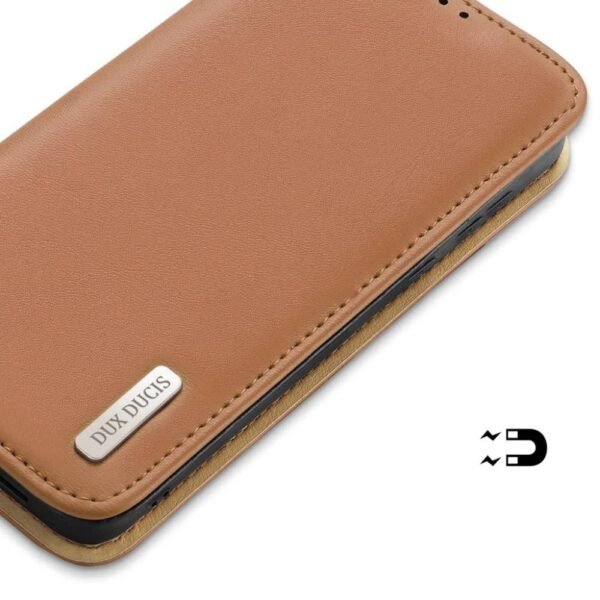 Samsung Galaxy S24 Ultra Telefono dėklas Dux Ducis Hivo Series Leather Case Rudas - Image 4