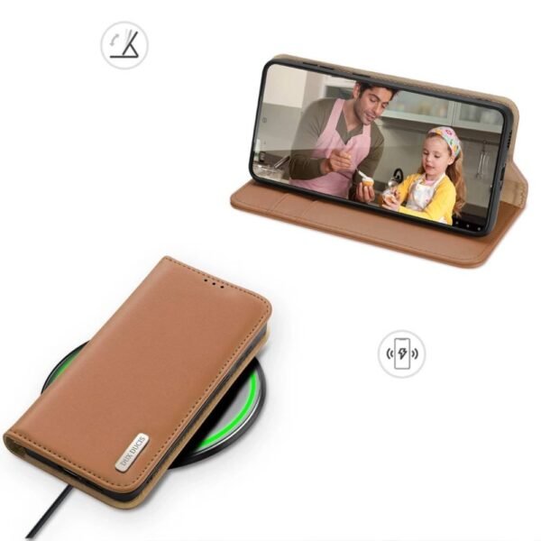 Samsung Galaxy S24 Ultra Telefono dėklas Dux Ducis Hivo Series Leather Case Rudas - Image 3