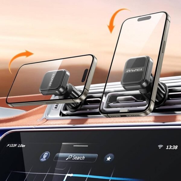 Automobilinis magnetinis telefono laikiklis Awei X52, juodas - Image 2