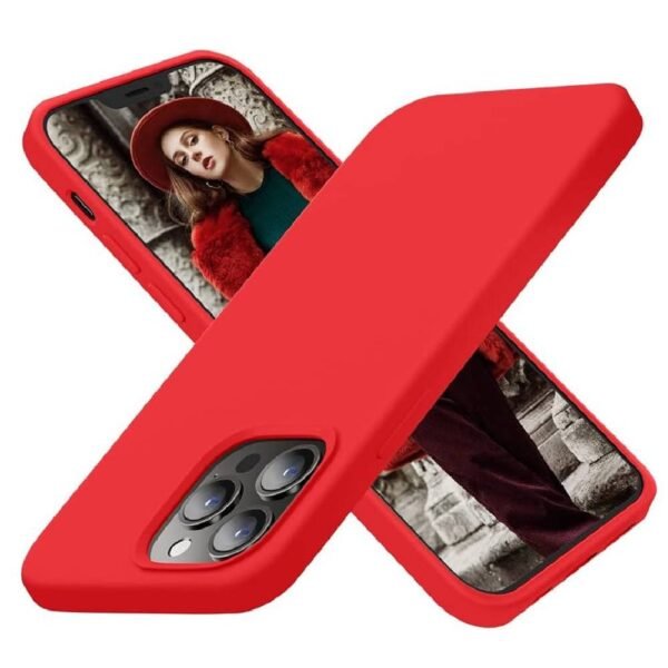 Iphone 15 Pro Telefono dėklas Tel Protect Silicone Premium Case Raudonas
