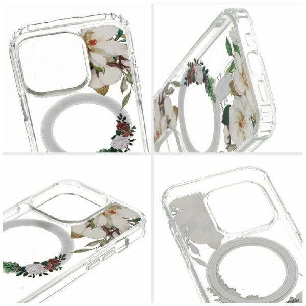 Iphone 15 Plus Telefono dėklas Tel Protect Flower Magsafe Case Skaidrus (dizainas-3) - Image 2