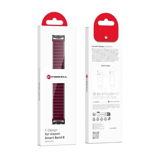 Xiaomi Smart Band 8 išmaniojo laikrodžio apyrankė Forcell FX8 bordo - Image 2
