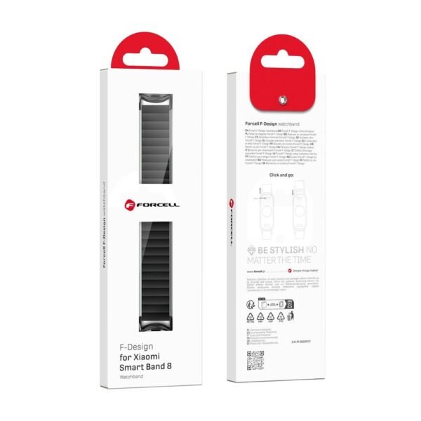 Xiaomi Smart Band 8 išmaniojo laikrodžio apyrankė Forcell FX8 juodas - Image 2