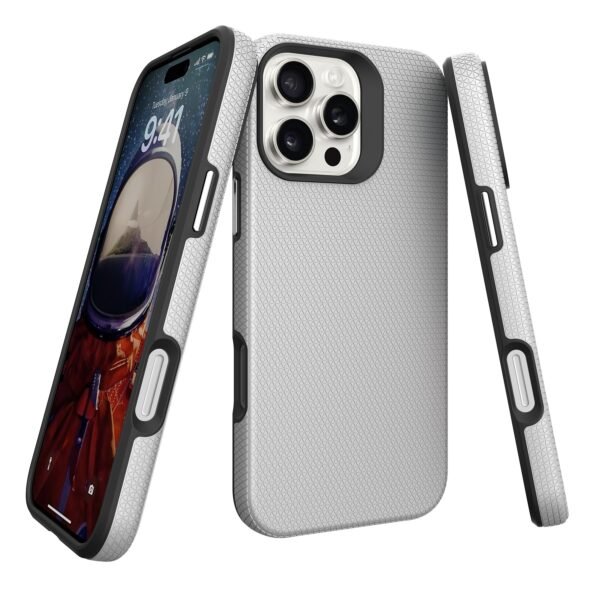 Iphone 16 Pro Max telefono dėklas Perfectionists Triangle Mag, sidabrinis