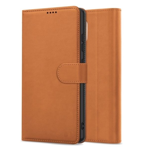 Samsung Galaxy A35 telefono dėklas Fancy Wallet, rudas