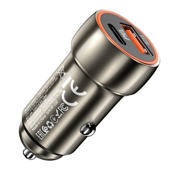 Automobilinis įkroviklis Hoco Z46A USB-A / Type-C PD20W+QC3.0 pilkas - Image 2
